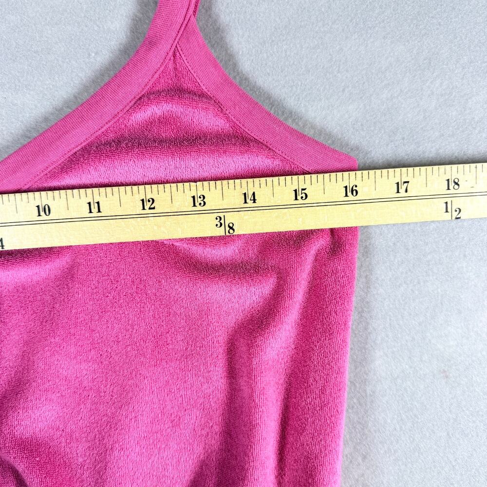 PJ Salvage terry knit dress - pink nightgown swimsuit coverup elastic waist sz M - Picture 6 of 8